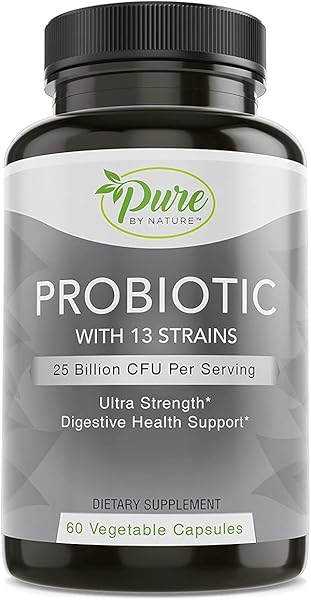 Pure By Nature Shelf Stable Probiotics for Men and Women, Supports Digestive Health, Gut Health and Immunity, Soy and Gluten-Free, 60 Vegan Capsules in Pakistan in Pakistan