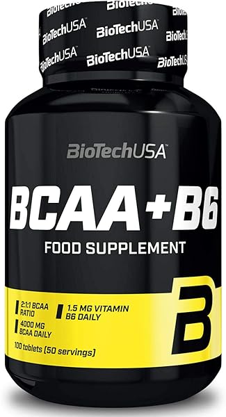 Biotech BCAA + B6 100 Tablets | Branched Chain Amino Acids | Anabolic & Anticatabolic | Bodybuilding Pills | Lean Muscle Mass Growth | Food Supplement in Pakistan in Pakistan