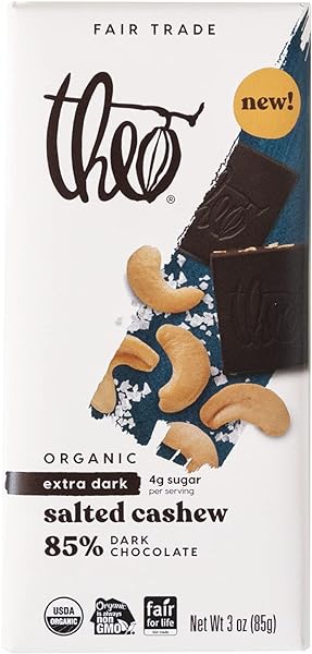 Salted Cashew Organic Dark Chocolate Bar, 85% in Pakistan