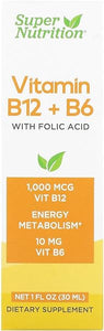 Super Nutrition Vitamin B12 + B6 with Folic Acid, 1 fl oz (30 ml) in Pakistan