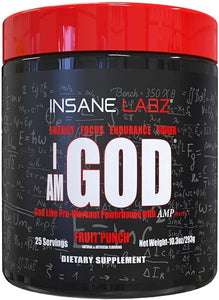 I am God Pre Workout, High Stim Pre Workout Powder Loaded with Creatine and DMAE Bitartrate Fueled by AMPiberry, Energy Focus Endurance Muscle Growth,25 Srvgs, Fruit Punch in Pakistan