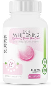 Skin Whitening Supplement, Glutathione 1000mg, Clears and Evens Skin Tones, Helps Clear Up Dark Spots and Acne Scars - 60 Capsules in Pakistan