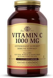 Solgar Vitamin C 1000 mg, 250 Vegetable Capsules - Antioxidant & Immune Support - Overall Health - Healthy Skin & Joints - Bioflavonoids Supplement - Non GMO, Vegan, Gluten Free, Kosher - 250 Servings in Pakistan