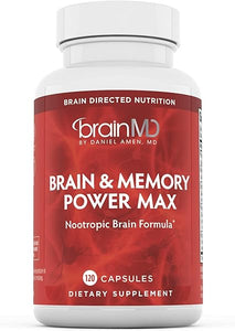 Dr Amen BrainMD Brain & Memory Power MAX - 120 Capsules - Nootropic Supplement with Alpha-Lipoic Acid, Ginkgo Biloba Extract & Huperzine A - 30 Servings in Pakistan