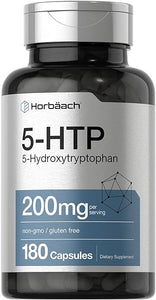 Horbäach 5HTP 200mg Capsules | 180 Count | Griffonia Simplicifolia | 5HTP Extra Strength Supplement | Non-GMO, Gluten Free | 5 Hydroxytryptophan in Pakistan