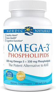 Omega-3 Phospholipids, Unflavored - 60 Soft Gels - 500 mg Omega-3 & 350 mg Phospholipids - Heart & Brain Health - Small, Easy-to-Swallow Soft Gels - Non-GMO - 30 Servings in Pakistan