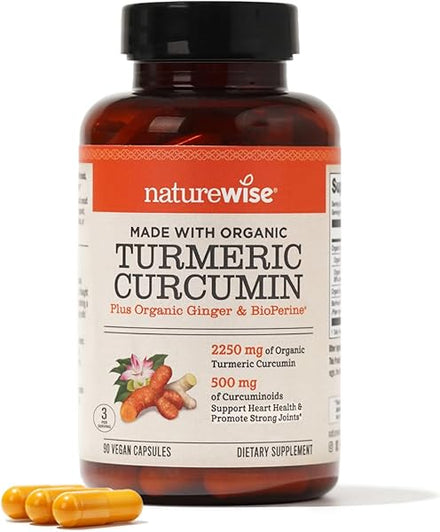 NatureWise Curcumin Turmeric 2250mg 95% Curcuminoids & BioPerine Black Pepper Extract Advanced Absorption for Joint Support [1 Month Supply - 90 Count] in Pakistan