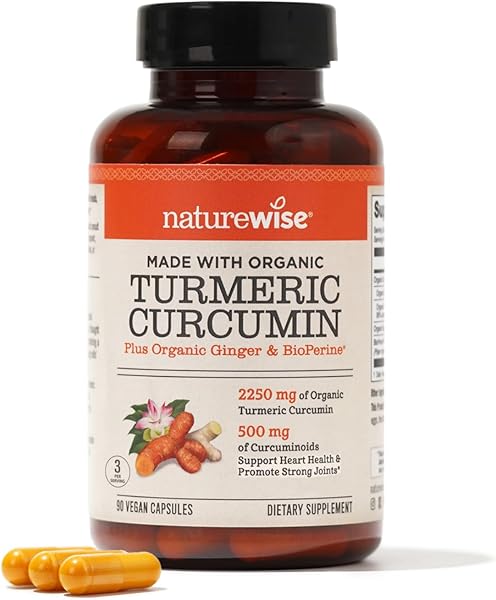 NatureWise Curcumin Turmeric 2250mg 95% Curcuminoids & BioPerine Black Pepper Extract Advanced Absorption for Joint Support [1 Month Supply - 90 Count] in Pakistan in Pakistan