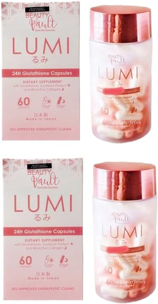 2 Bottles LUMI 24H Glutathione Capsules, 120 Caps in Pakistan