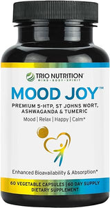 Trio Mood Joy | Premium 5-HTP, St Johns Wort, Ashwagandha & Turmeric | Ashwagandha Capsules to Promote Natural Calm & Relaxed Mood* | Mood Support Supplement* | 60 Day Supply in Pakistan