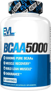 BCAAs Amino Acids Supplement for Men - EVL 2:1:1 5g BCAA Capsules for Post Workout Recovery and Lean Muscle Builder for Men - BCAA5000 Branched Chain Amino Acids Nutritional Supplement - 30 Servings in Pakistan