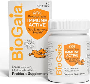 Protectis Immune Active Kids Probiotic | Probiotic + Vitamin D | Supports Immune, Digestive & Overall Health | Kids Probiotic | Orange Chewable Tablets | 60 Day Supply in Pakistan