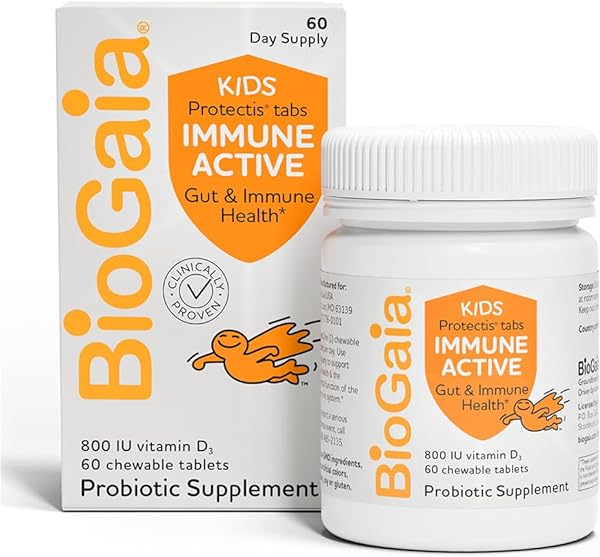 Protectis Immune Active Kids Probiotic | Probiotic + Vitamin D | Supports Immune, Digestive & Overall Health | Kids Probiotic | Orange Chewable Tablets | 60 Day Supply in Pakistan in Pakistan