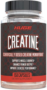 Huge Supplements Creatine Monohydrate Pills, 5g Per Serving, Clinically Dosed to Support Lean Muscle Growth, Recovery & Performance, Convenient Capsules (30 Servings) in Pakistan