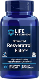 Optimized Resveratrol Elite - Highly Bioavailable Trans Resveratrol Supplement - From Grape & Japanese Knotweed - For Brain Health - Gluten-Free, Non-GMO - 60 Vegetarian Capsules in Pakistan