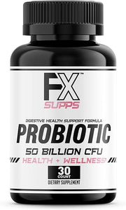 Probiotic 50 Billion CFU | 30 Capsules (1-Pack) | Dietary Supplement for Men and Women | Digestive Health Support Formula | Promotes Healthier Immune System | Supports Brain Health in Pakistan
