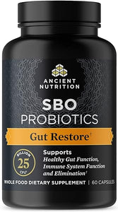 Probiotics, SBO Probiotics Gut Restore 60 Ct, Promotes Gut Health, Digestive and Immune Support, Gluten Free, Ancient Superfoods Blend, 25 Billion CFUs* Per Serving in Pakistan