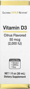 California Gold Nutrition Vitamin D3 (Citrus), 2,000 IU, 1 fl oz (30 ml) in Pakistan