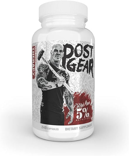 5% Nutrition Rich Piana Post Gear PCT Support Booster | Estrogen Blocker, Aromatase Inhibitor | Post Cycle Therapy Supplement | DAA, DIM, Longjack, Stinging Nettle, Milk Thistle, 240 Capsules in Pakistan
