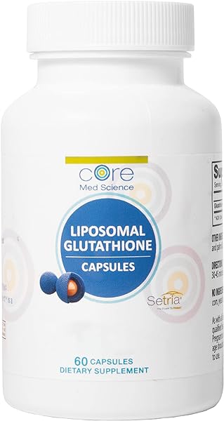 Core Med Science Liposomal Glutathione Supplement (500mg, 60 Capsules) - Pure Reduced Setria with Phospholipid Complex - Antioxidant Supplement for Energy, Brain Health, Skin & Liver Health in Pakistan