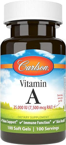 Vitamin A, 25000 IU (7500 mcg RAE), Vision & Skin Health, Immune Function, 100 soft gels in Pakistan