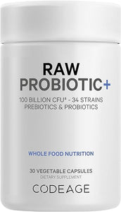 Raw Probiotic+ Supplement 100 Billion CFU, 34 Strains with Digestive Enzymes, Raw Fruits & Veggies Prebiotics - Wild Kefir Culture - Non-GMO - Gluten-Free - 1 Capsule Per Serving - 30 Capsules in Pakistan