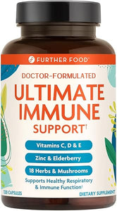 Further Food Ultimate Immune Support Vitamin C, D, E and Zinc + Natural Immunity Booster Multivitamin Herbal Supplement Elderberry & Echinacea, Daily Immune Defense & Antioxidant Support. in Pakistan