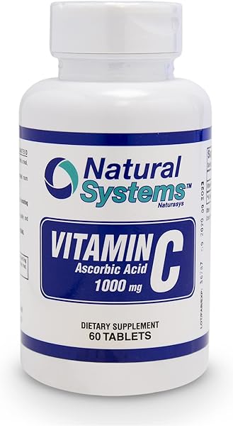 Vitamin C 1000mg Tablets - 60 Tables - Perfect for Immune Support and System by Natural Systems - Dietary Vitamin C Supplement - Ascorbic Acid 1000mg - Made in USA - Vitamina C - VIT C in Pakistan in Pakistan