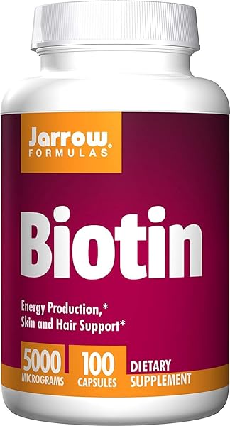 Jarrow Formulas Biotin 5000 mcg - 100 Veggie Caps, Pack of 2 - Supports Skin & Hair Growth, Lipid Metabolism & Energy Production (ATP) - 200 Total Servings in Pakistan