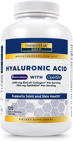 Hyaluronic Acid with Biocell Collagen and MSM - Skin Hydration, Joint Health - 120 Capsules (40 Day Supply) in Pakistan