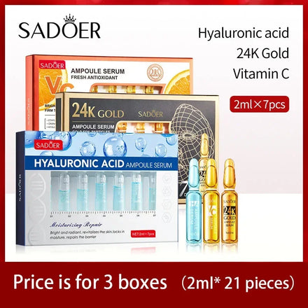 7 Pieces Hyaluronic Acid Essence Set Nicotinamide Oligopeptide Moisturizing Essence Anti-wrinkle Whitening Ampoule Face Serum