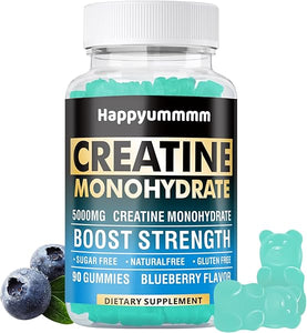 Creatine Monohydrate Gummies 5000mg for Men & Women, Chewables Creatine Monohydrate for Muscle Strength, Muscle Builder, Energy Boost, Pre-Workout Supplement(90 Count)-Blueberry in Pakistan