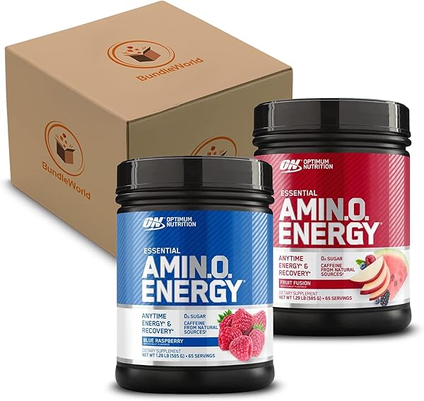 Optimum Nutrition Amino Energy 65 Servings - 2 Flavors Blue Raspberry and Fruit Fusion - Pre Workout with Green Tea, BCAA, Amino Acid, Keto Friendly, Green Coffee Extract, Energy Powder in Pakistan in Pakistan