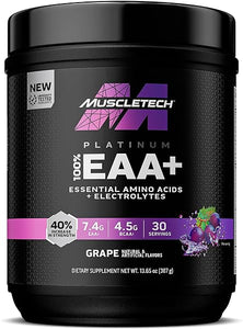 Platinum 100% EAA+ |Essential Amino Acids | Muscle Strength Builder for Men & Women | Workout Supplement | Grape | 13.6 oz | 30 Servings in Pakistan