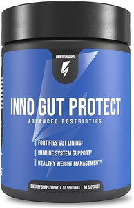 Inno Gut Protect | Complete Probiotic & Postbiotic Formula, Vegan-Friendly, CoreBiome, Grape Seed Skin Extract, Super Probiotic Blend, 30 Servings in Pakistan