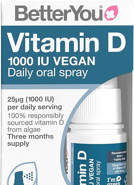BetterYou Vitamin D 1000 IU Vegan Oral Spray - Liquid Vitamin Supplement - Vitamin Spray for Daily Vitamin D - Easy Alternative to Pills - 0.5 oz in Pakistan