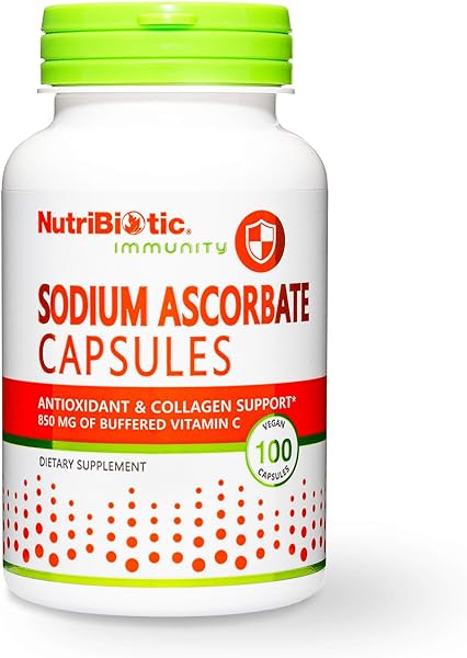 NutriBiotic - Sodium Ascorbate Buffered Vitamin C Capsules, 100 Ct | Vegan, Non-Acidic & Easier on Digestion Than Ascorbic Acid | Essential Immune Support & Antioxidant Supplement | Gluten & GMO Free in Pakistan in Pakistan