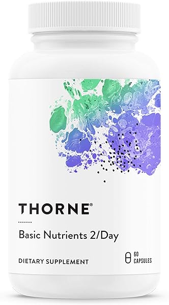 THORNE Basic Nutrients 2/Day - Comprehensive Daily Multivitamin with Optimal Bioavailability - Vitamin and Mineral Formula - Gluten-Free, Dairy-Free, Soy-Free - 60 Capsules - 30 Servings in Pakistan