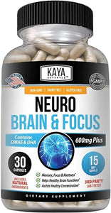 Neuro Brain for Memory & Focus - Nootropic Energy Capsule - Nootropic Brain Support Supplement - Focus & Concentration & Learning Accuracy - Cognitive Function - 30 Count in Pakistan