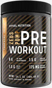 Zeus Pump Pre Workout Powder - Boost Focus and Energy - Pre-Workout with Creatine, L-Citrulline, Agmatine, Kanna, Betaine Anhydrous - 3D Pump Breakthrough® Formula, Sugar-Free - Tropical Peach Flavor in Pakistan