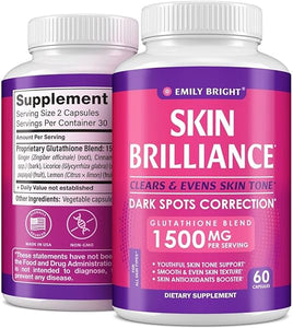 Glutathione Capsules - 1,500mcg Glutathione Supplement - Skin Tone Enhancer - Targets Dark Spots & Acne Marks - Potent Antioxidant - 60 Capsules in Pakistan