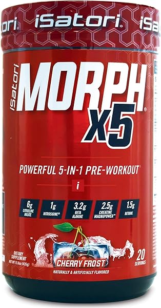 Morph X5 Intense Pre Workout with Beta Alanine, Creatine Magnapower, Citrulline Malate- Nitric Oxide Flow & Pump Supplement for Energy, Endurance and Strength, Cherry Frost (20 Servings) in Pakistan