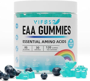 EAA Gummies 120 Gummies (Blue Raspberry), 8000 mg Essential Amino Acids - All 9 Essential Aminos (EAA) and All Branched-Chain Aminos (BCAAs), Non-GMO, Gluten Free, Vegetarian Friendly in Pakistan