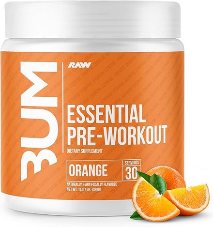 Essential Pre-Workout Powder (Orange) - Chris Bumstead Sports Nutrition Supplement for Men & Women - Preworkout Energy Powder with Caffeine, L-Citrulline, L-Tyrosine, & Beta Alanine Blend in Pakistan