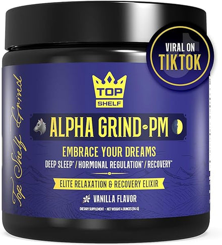 Advanced Sleep Supplement for Men, Nootropic Night Time Burner & Anabolic Recovery, Natural Sleep Aid with Magnesium Glycinate, Apigenin, Selenium - Vanilla Flavor | Alpha Grind PM in Pakistan