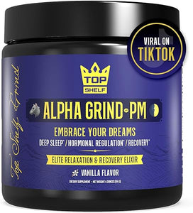 Advanced Sleep Supplement for Men, Nootropic Night Time Burner & Anabolic Recovery, Natural Sleep Aid with Magnesium Glycinate, Apigenin, Selenium - Vanilla Flavor | Alpha Grind PM in Pakistan