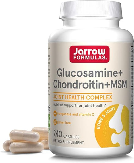 Jarrow Formulas Glucosamine + Chondroitin + MSM Capsules, Joint Support Supplement with Vitamin C and Manganese, 240 Capsules, 60 Day Supply in Pakistan
