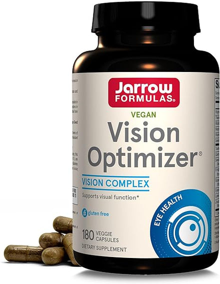 Jarrow Formulas Vision Optimizer Veggie Capsules - 180 Count - Eye Supplement - Dietary Supplement - with Grape Seed Extract, Lutein & Zeaxanthin, Quercetin & More - Non-GMO - Gluten Free in Pakistan