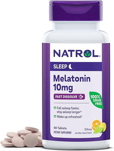 Melatonin 10mg, Citrus-Flavored Dietary Supplement for Restful Sleep, 60 Fast-Dissolve Tablets, 60 Day Supply in Pakistan
