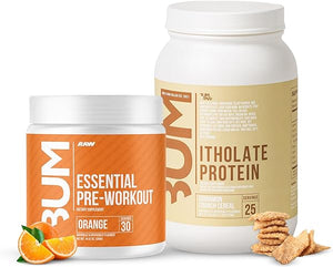 Whey Isolate Protein Powder & Essential Pre-Workout Powder Bundle (Cinnamon Crunch & Orange) - Chris Bumstead Sports Nutrition Supplement for Men & Women in Pakistan